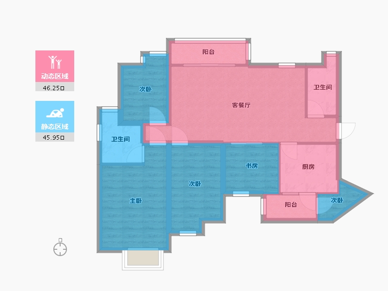 广东省-深圳市-长城盛世家园二期-81.46-户型库-动静分区