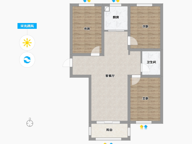 山西省-晋中市-嘉和花园-91.54-户型库-采光通风