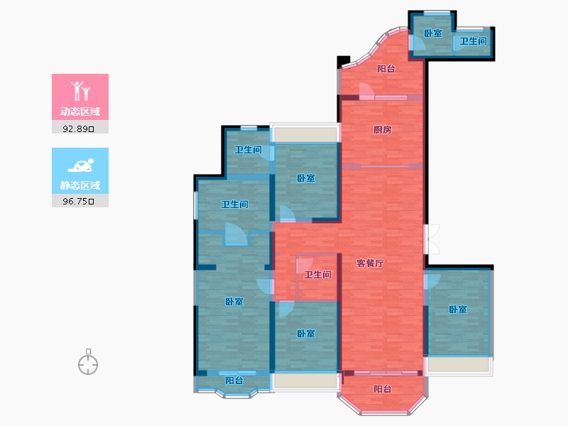 上海-上海市-上海星河湾三期-166.89-户型库-动静分区