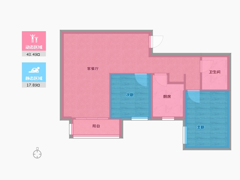 北京-北京市-大方居-61.00-户型库-动静分区