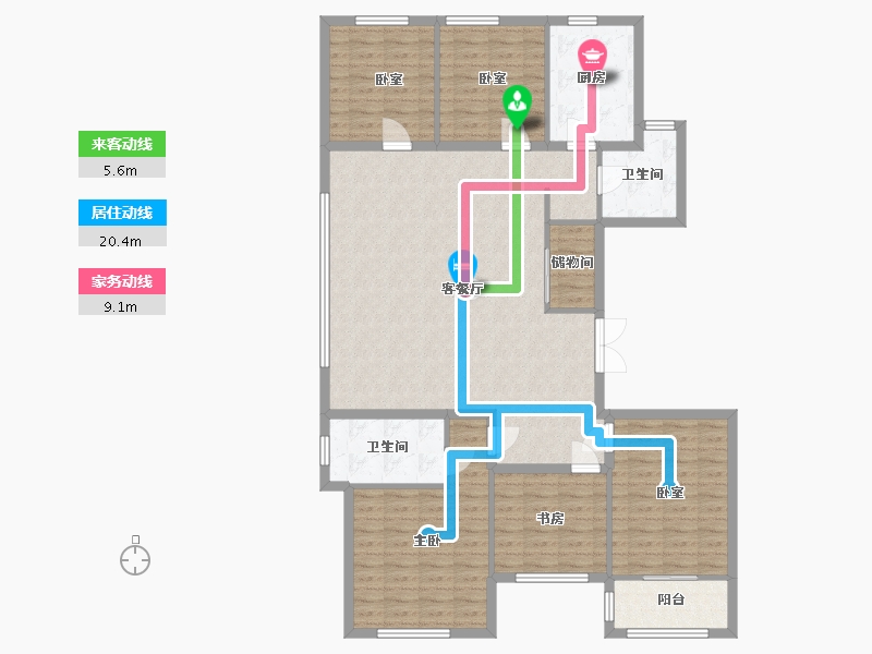 山东省-泰安市-城建澜庭-136.00-户型库-动静线