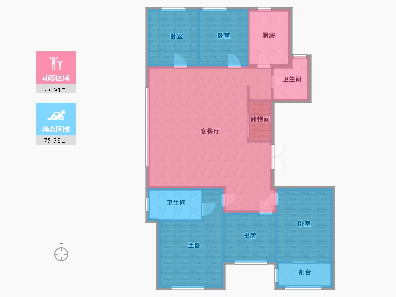 山东省-泰安市-城建澜庭-136.00-户型库-动静分区