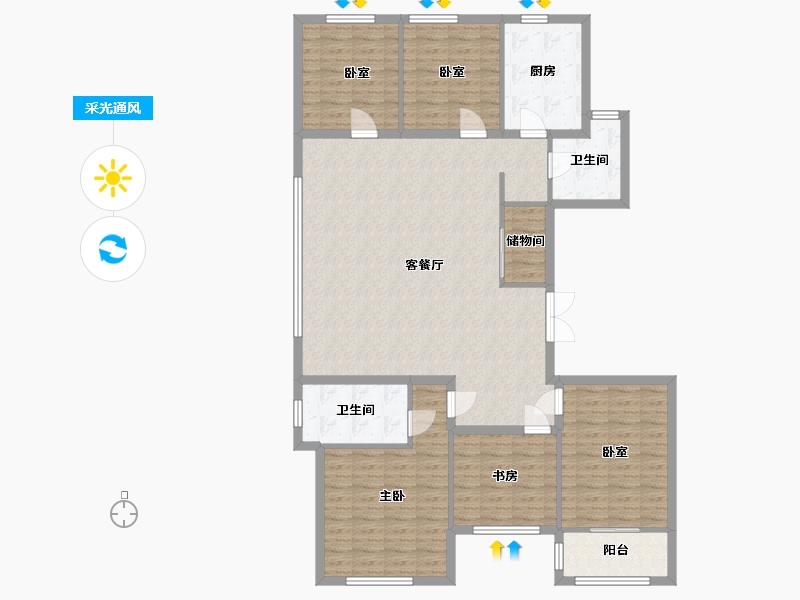 山东省-泰安市-城建澜庭-136.00-户型库-采光通风