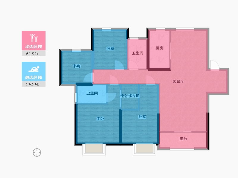 陕西省-西安市-宁海湾-114.73-户型库-动静分区