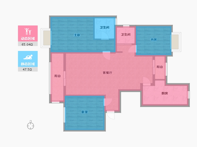 上海-上海市-明天华城-130.00-户型库-动静分区