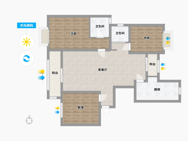 上海-上海市-明天华城-130.00-户型库-采光通风