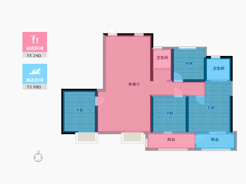 浙江省-温州市-光悦雅苑-99.24-户型库-动静分区