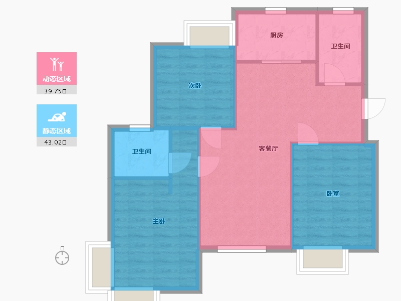 江苏省-苏州市-花苑-110.40-户型库-动静分区