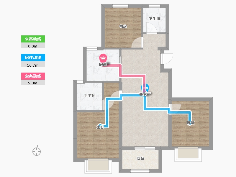 浙江省-绍兴市-鸿悦府-72.00-户型库-动静线