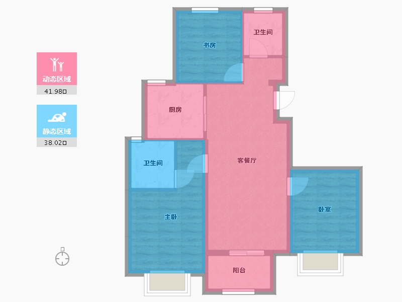 浙江省-绍兴市-鸿悦府-72.00-户型库-动静分区