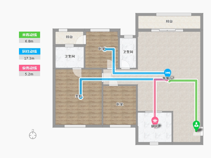 湖北省-恩施土家族苗族自治州-清江新城-115.00-户型库-动静线