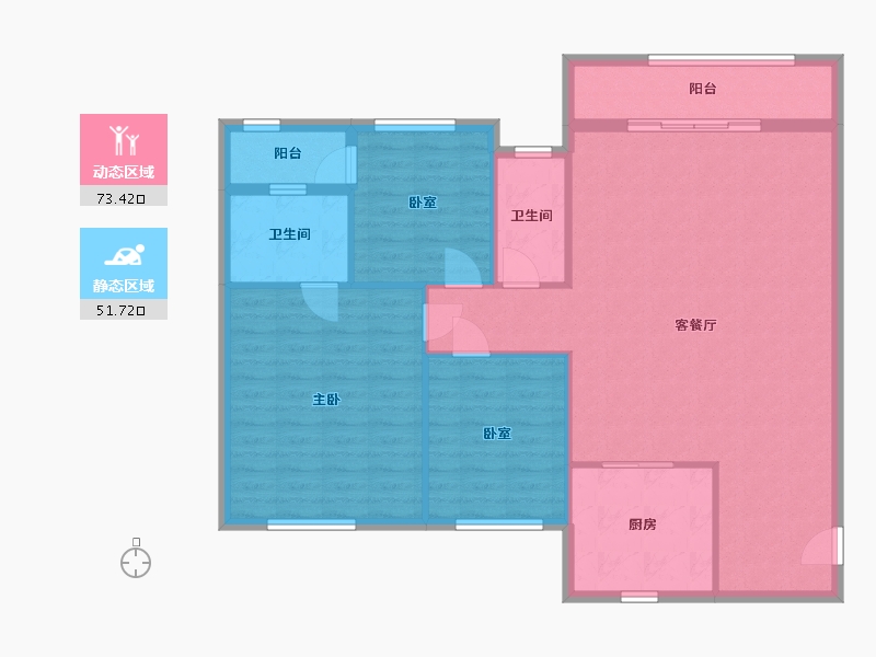 湖北省-恩施土家族苗族自治州-清江新城-115.00-户型库-动静分区