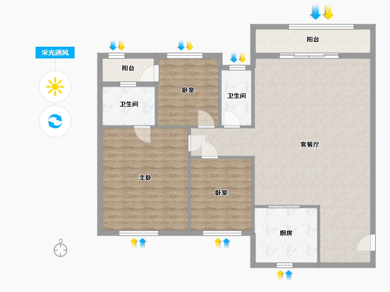 湖北省-恩施土家族苗族自治州-清江新城-115.00-户型库-采光通风