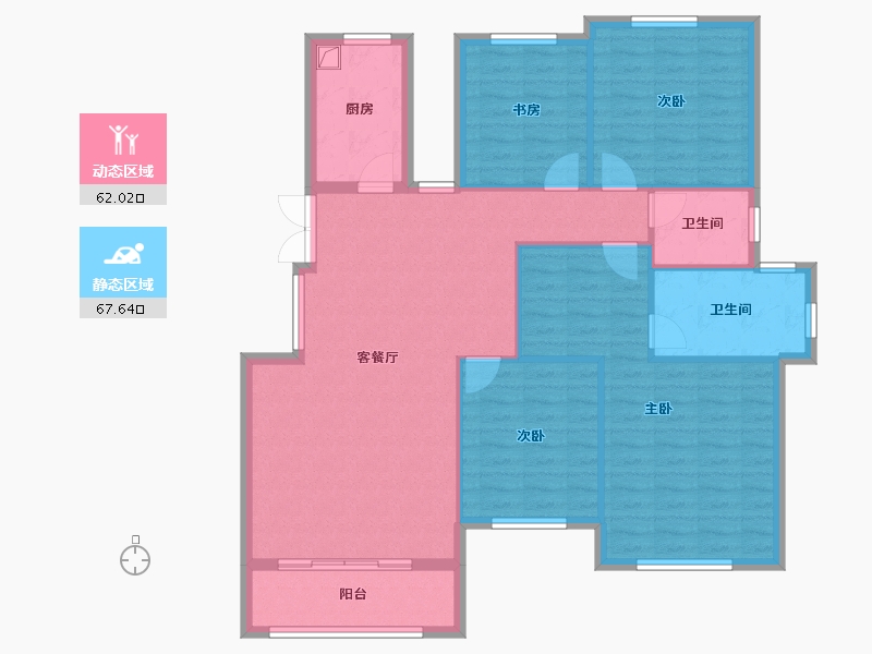 湖北省-黄冈市-升华翡翠城-118.42-户型库-动静分区