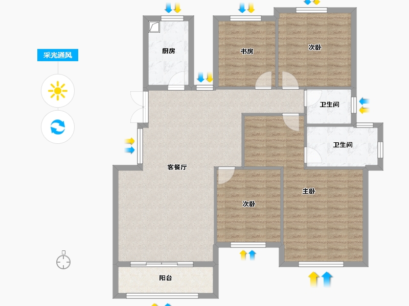 湖北省-黄冈市-升华翡翠城-118.42-户型库-采光通风