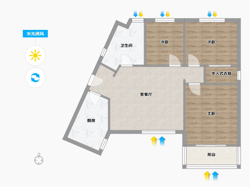 湖北省-武汉市-常青花园-72.20-户型库-采光通风