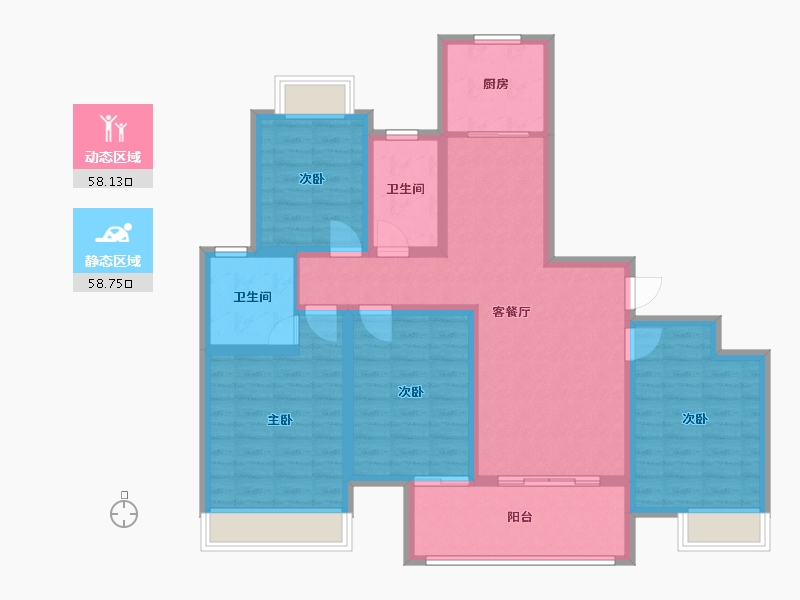 江苏省-盐城市-锦盛豪庭南郡-104.06-户型库-动静分区