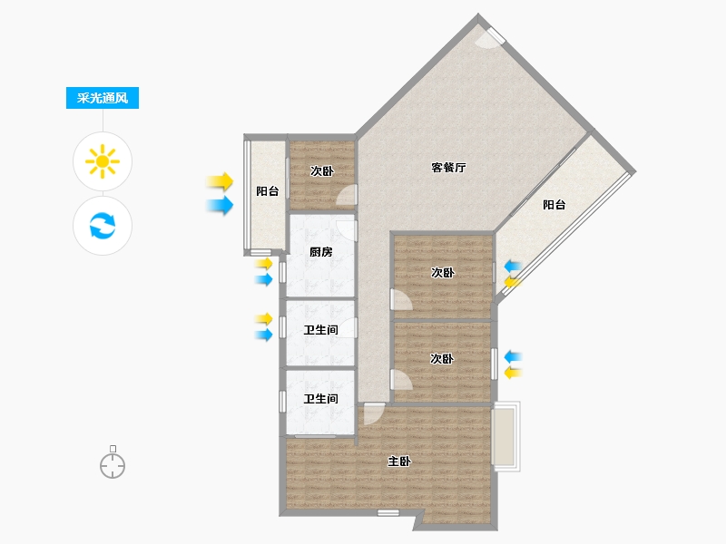 广东省-珠海市-米兰春天-144.80-户型库-采光通风