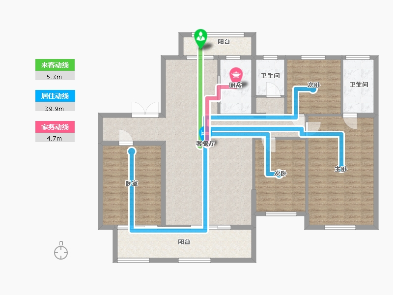 山东省-泰安市-城建澜庭-136.00-户型库-动静线