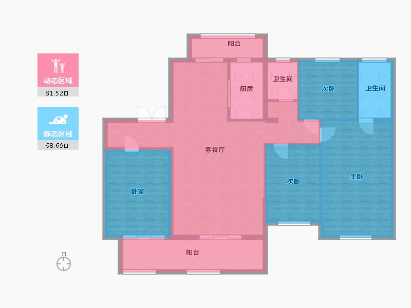 山东省-泰安市-城建澜庭-136.00-户型库-动静分区