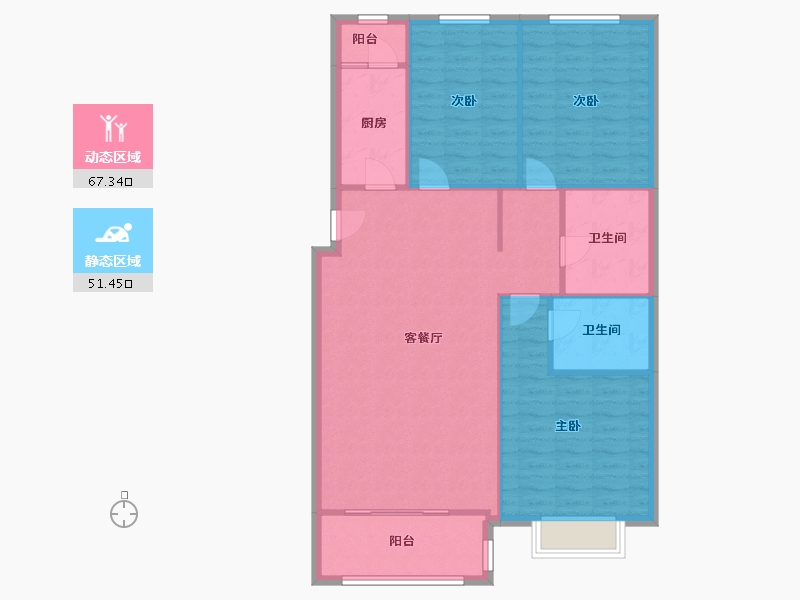 河北省-张家口市-维多利亚B区-113.00-户型库-动静分区