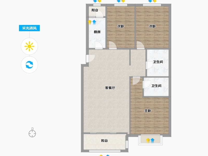 河北省-张家口市-维多利亚B区-113.00-户型库-采光通风