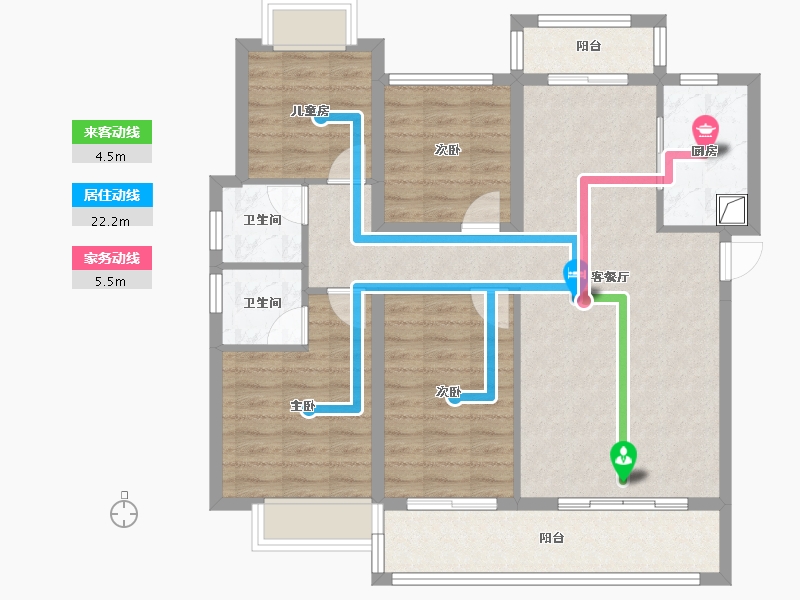 福建省-泉州市-华尔国际-97.60-户型库-动静线