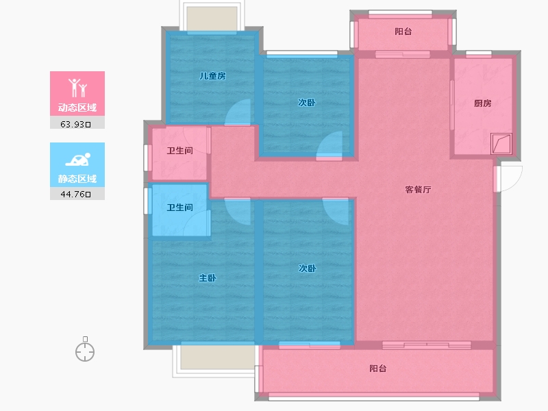 福建省-泉州市-华尔国际-97.60-户型库-动静分区