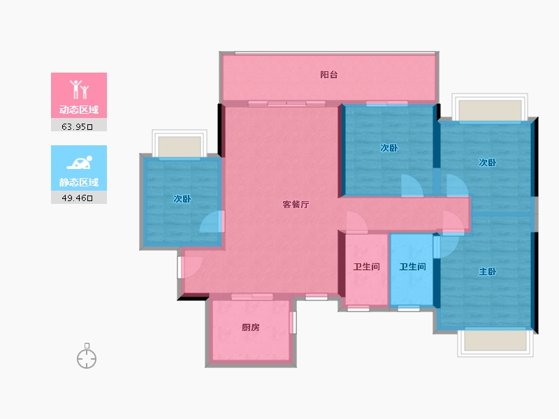 广西壮族自治区-桂林市-彰泰春天里-106.62-户型库-动静分区