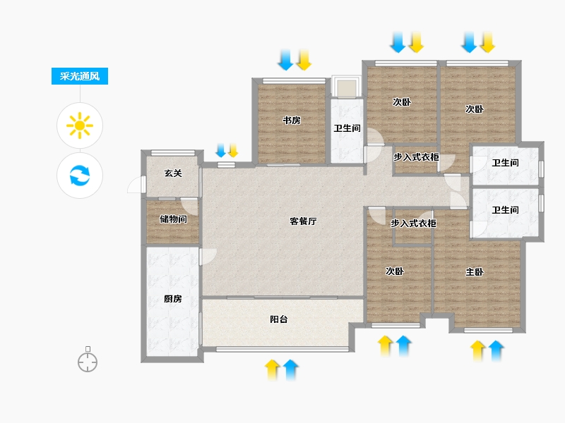 广东省-惠州市-方直君御-152.00-户型库-采光通风