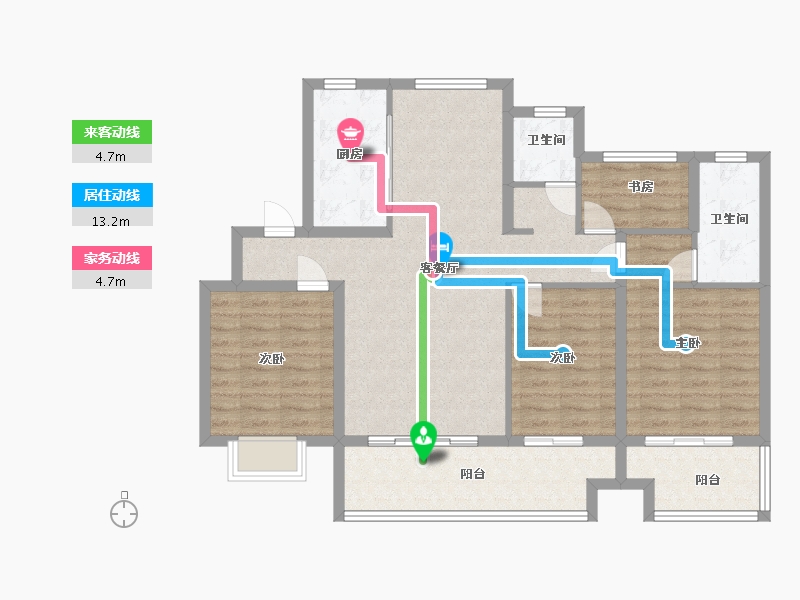 安徽省-淮北市-濉溪东信璟园-104.00-户型库-动静线