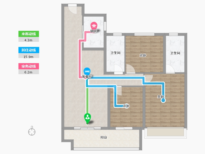 安徽省-宿州市-香格里拉-117.00-户型库-动静线