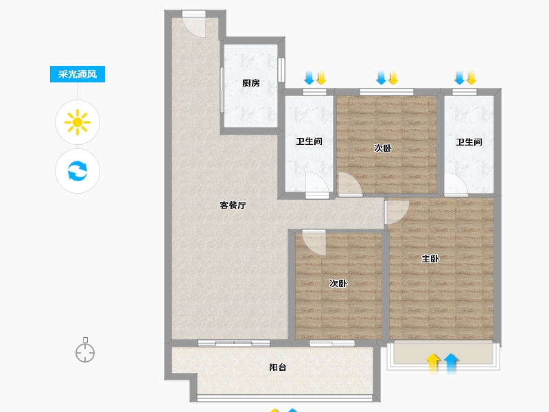 安徽省-宿州市-香格里拉-117.00-户型库-采光通风