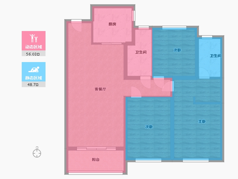 山东省-菏泽市-北方明珠-93.60-户型库-动静分区