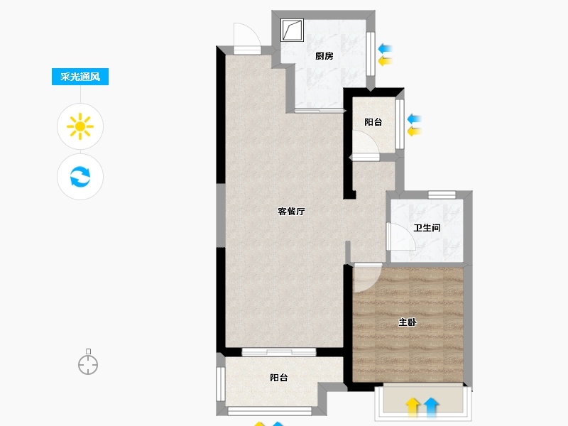 福建省-泉州市-保利第五湾-55.20-户型库-采光通风