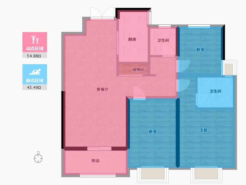 河南省-安阳市-嘉州上悦-87.28-户型库-动静分区