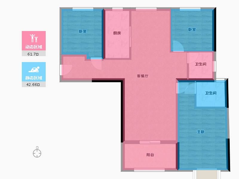 陕西省-咸阳市-彬州世纪城-99.66-户型库-动静分区