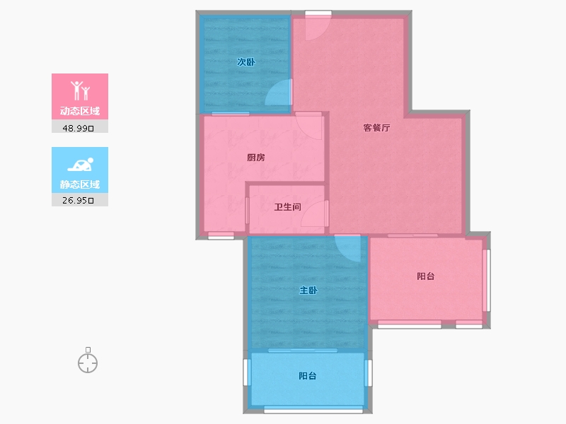 江苏省-苏州市-常发香城湾-59.69-户型库-动静分区