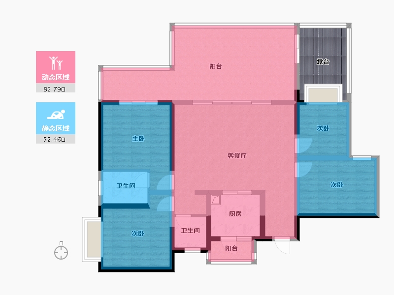 云南省-昆明市-天璞小区-110.52-户型库-动静分区