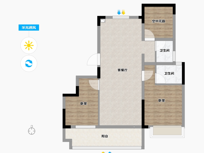 安徽省-滁州市-聚诚凤悦府-86.20-户型库-采光通风