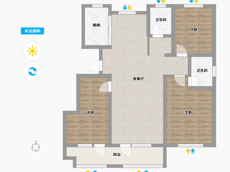 山东省-青岛市-王家庄安置区-100.00-户型库-采光通风