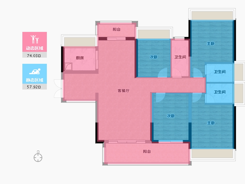 广东省-梅州市-时代峰汇-138.00-户型库-动静分区