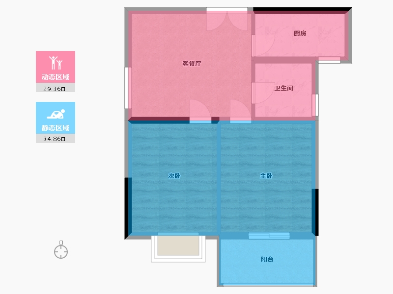 河南省-郑州市-正商玖号院-67.20-户型库-动静分区