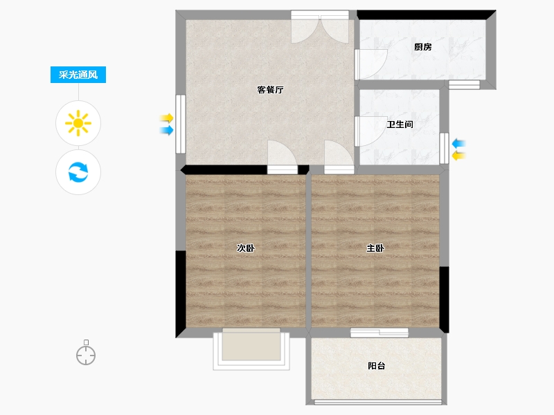 河南省-郑州市-正商玖号院-67.20-户型库-采光通风