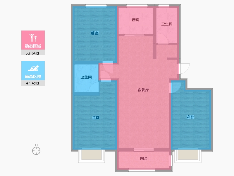 河北省-邢台市-金鼎花园-97.60-户型库-动静分区