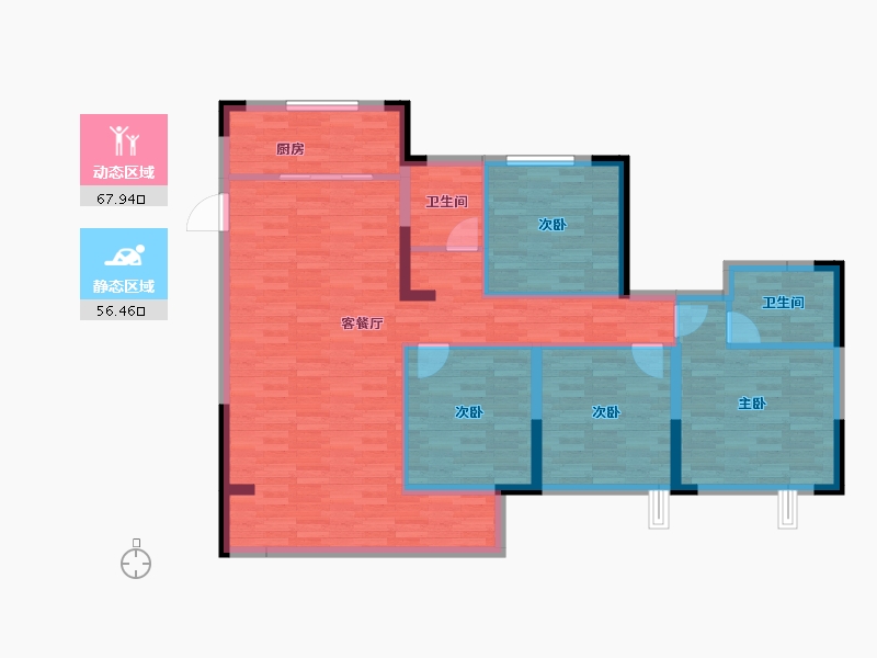 山东省-淄博市-中南高科创智花园-112.41-户型库-动静分区