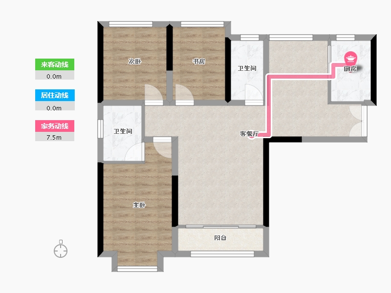 甘肃省-陇南市-紫气佳苑-90.40-户型库-动静线