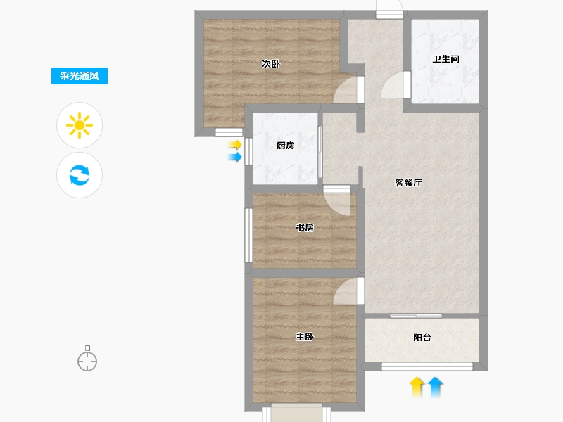 甘肃省-陇南市-紫气佳苑-79.20-户型库-采光通风