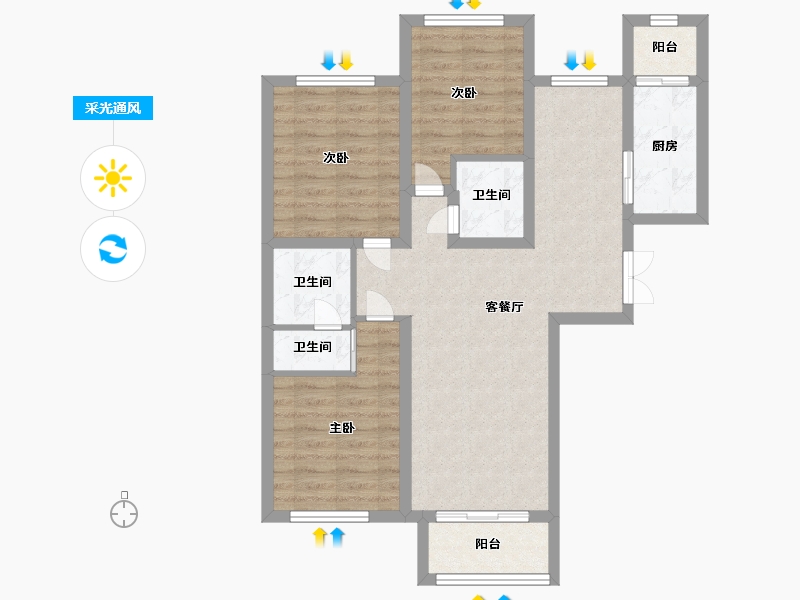 北京-北京市-祁村-79.00-户型库-采光通风