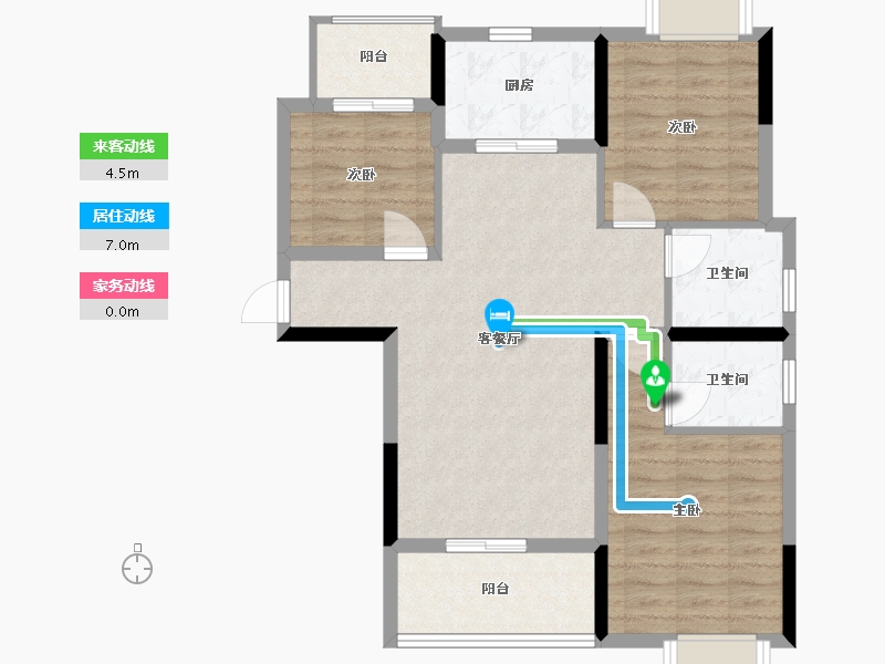 湖北省-荆州市-欧亚达-90.00-户型库-动静线